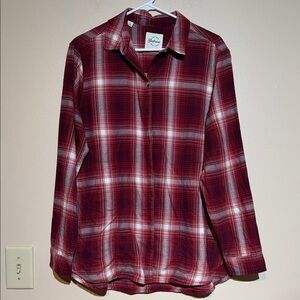 Jachs Girlfriend Chemise en flanelle super douce au toucher pour femme, Plaid blanc, Petit